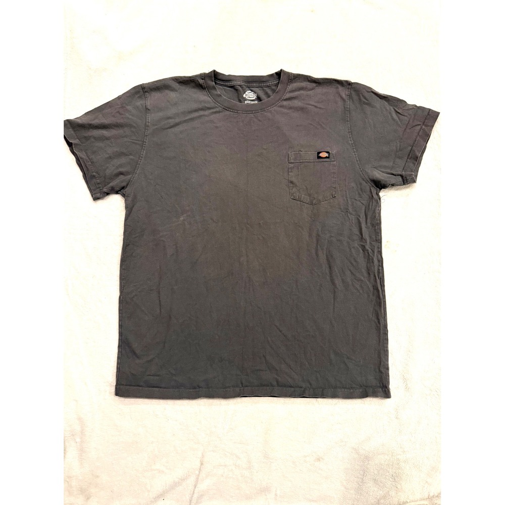 Dickies Mens 2XLT Charcoal Short Sleeve Pocket T-Shirt 100% Cotton Workwear